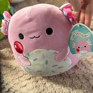 Squishmallows Archie Pink Plush with Sprinkles and Red Balloon Detail